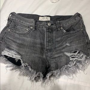 free people black jean shorts